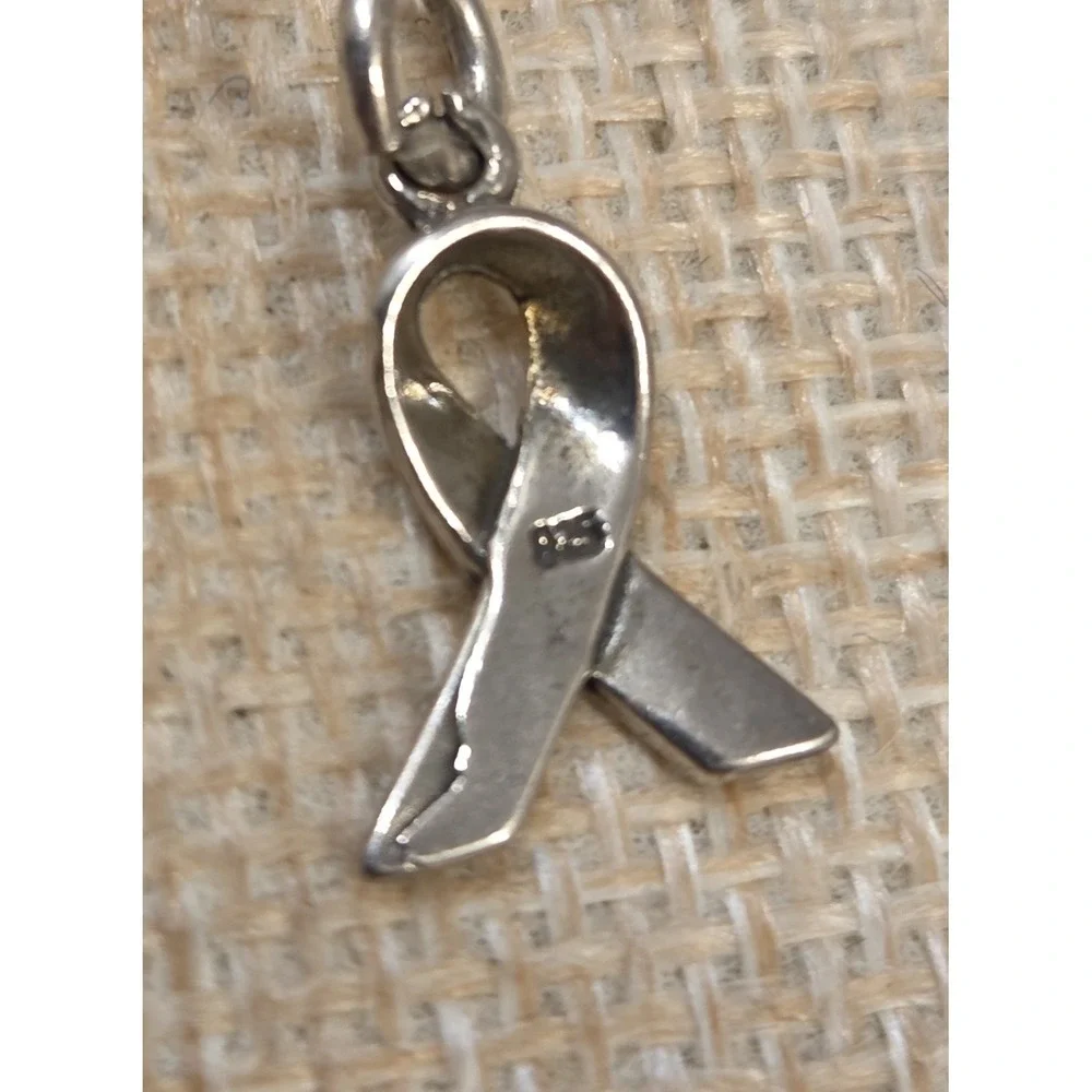 Sterling Silver Breast‎ Cancer Ribbon Charm